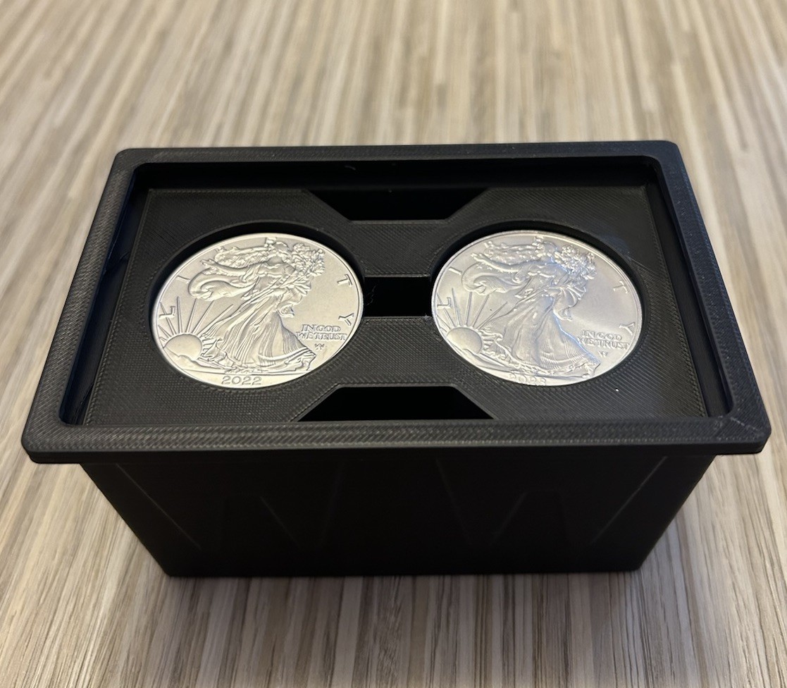 SILVER GOLD .999 1 Oz ROUND + BAR “STACKER TOTE” Holds X35 1 Oz BARS & ROUNDS