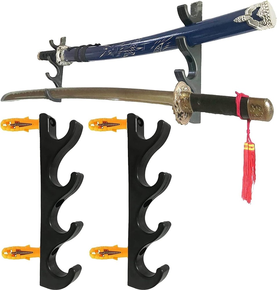 Four-Layer Wall-Mounted Sword Stand, Hook Bracket Hanger Sword...