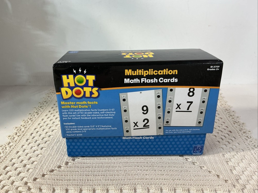 Hot Dots Multiplication Math Flash Cards ~ Learn 100 Multiplication Facts (0-9)