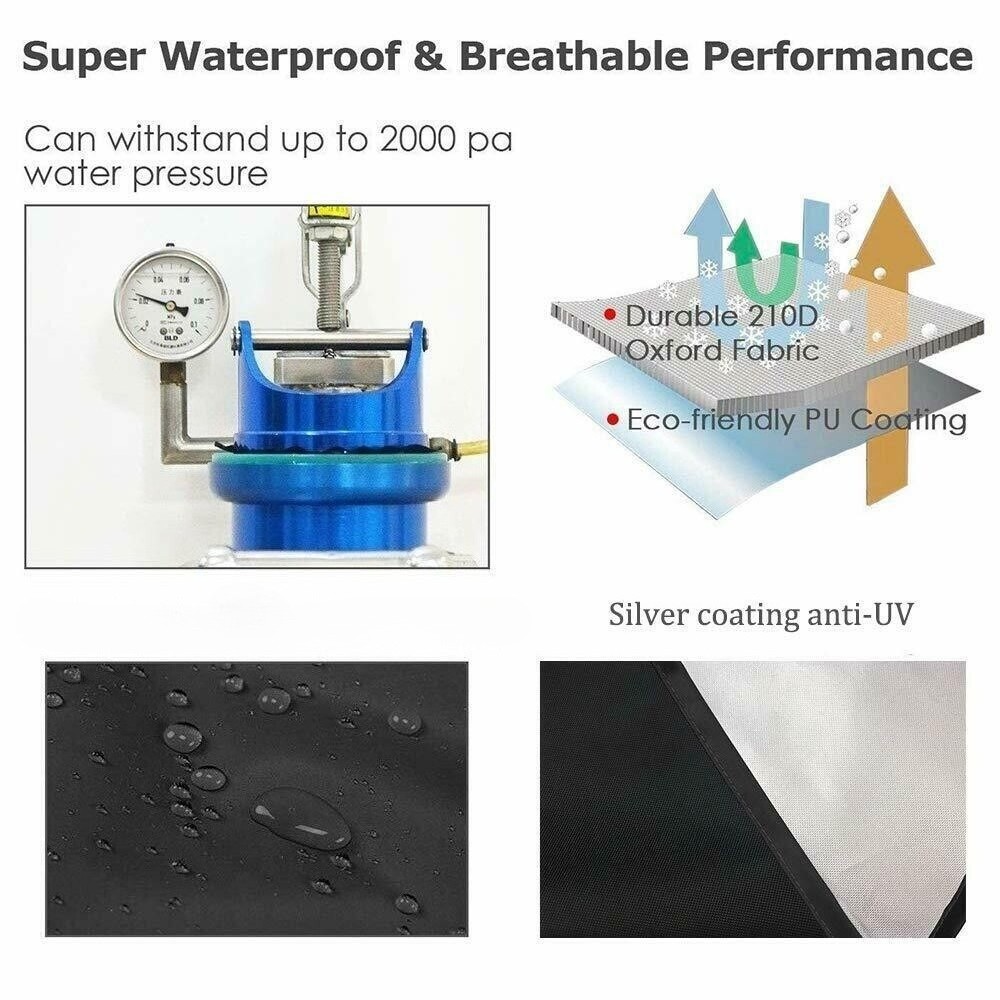 600D Heavy Duty Waterproof 4 Passenger Golf Cart Cover for Club Car EZGO YAMAHA