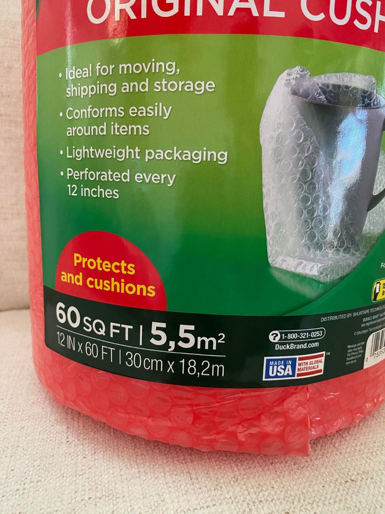 Duck Original Cushion Bubble Wrap 60sq.ft. (RED)