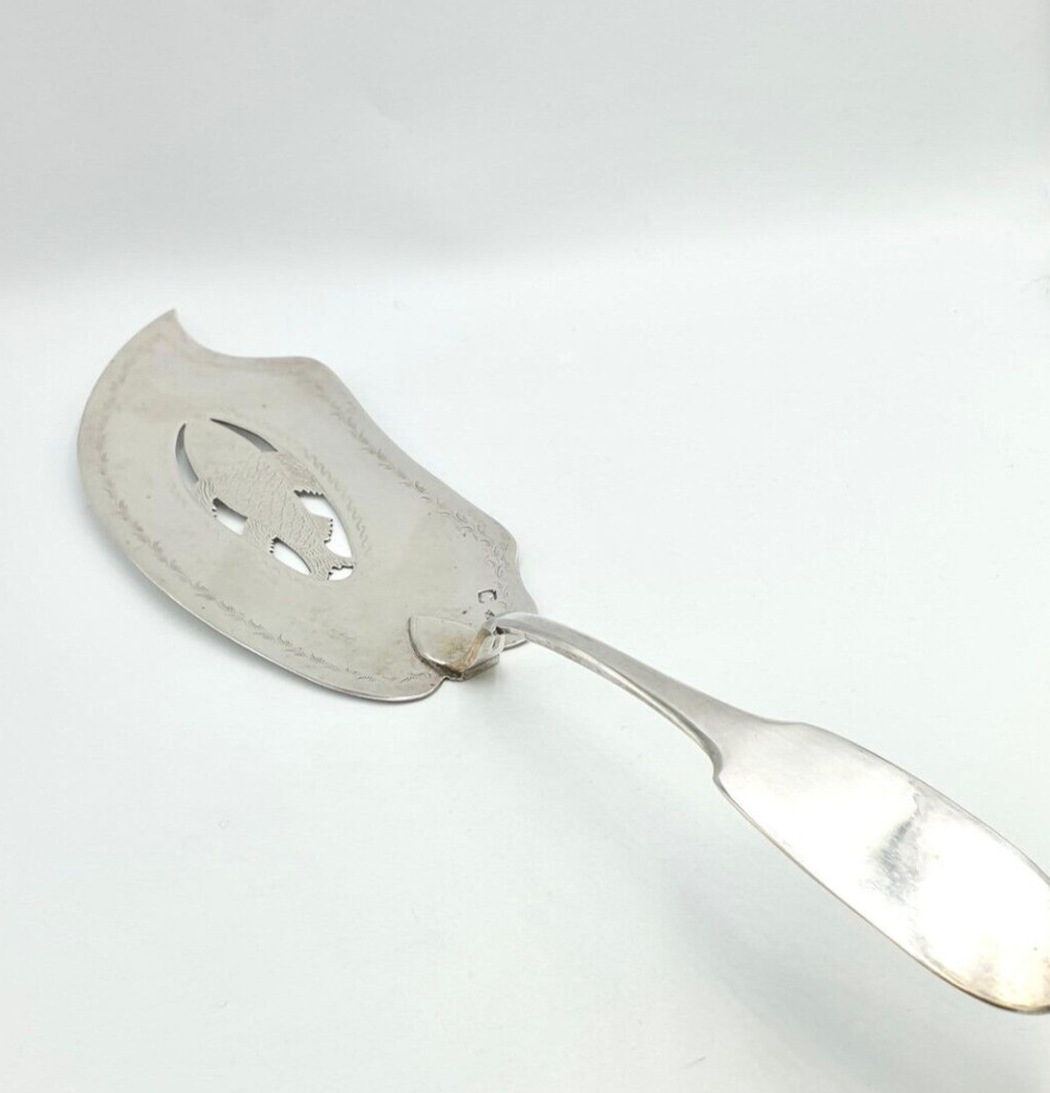 Vintage Fish Serving Spoon 50s In 800 SILVER