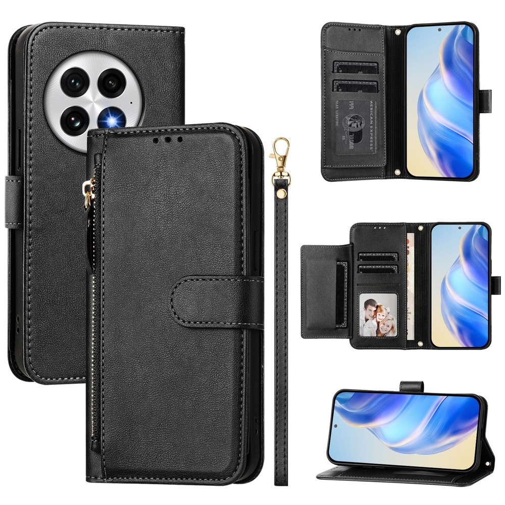 For Oneplus 13, Multi-function Flip Leather Wallet 7 Card Slots Case Full Cover