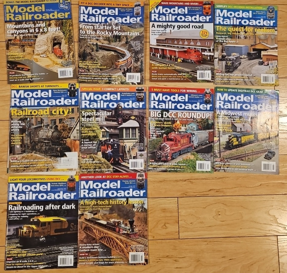 Model Railroader Magazine 2019 Lot - 10 Issues
