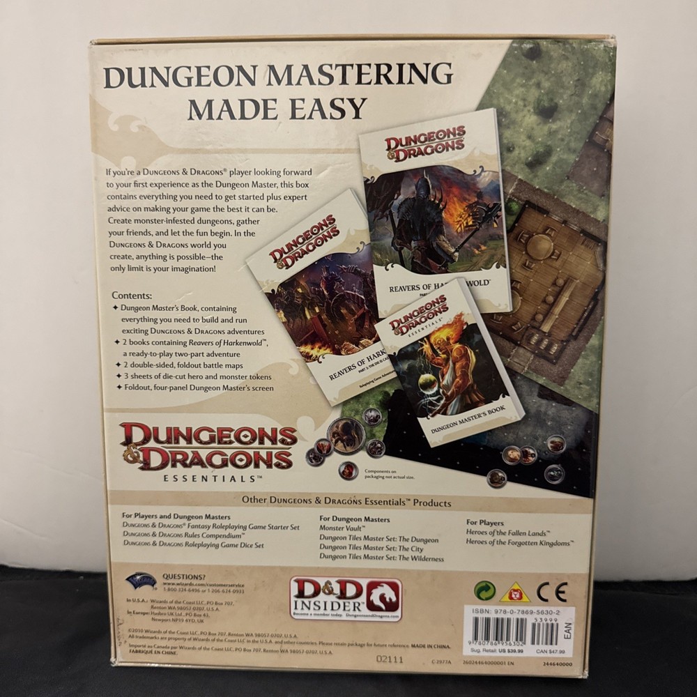 Dungeons & Dragons Essentials Dungeon Master's Kit 2010 Complete Sealed Contents