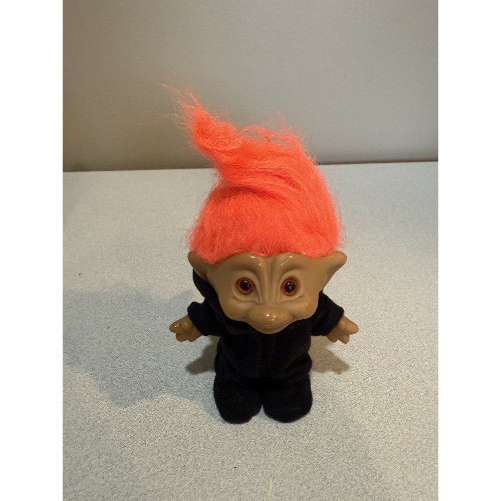 RUSS TROLL DOLL DEVIL BLACK RED HORNS 5" Belly Gem