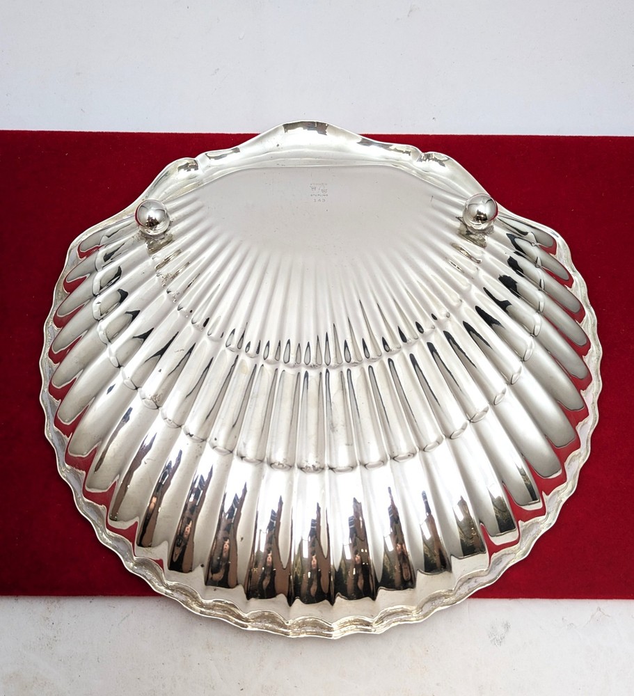 Fisher Sterling Silver Clam Shell Footed Dish