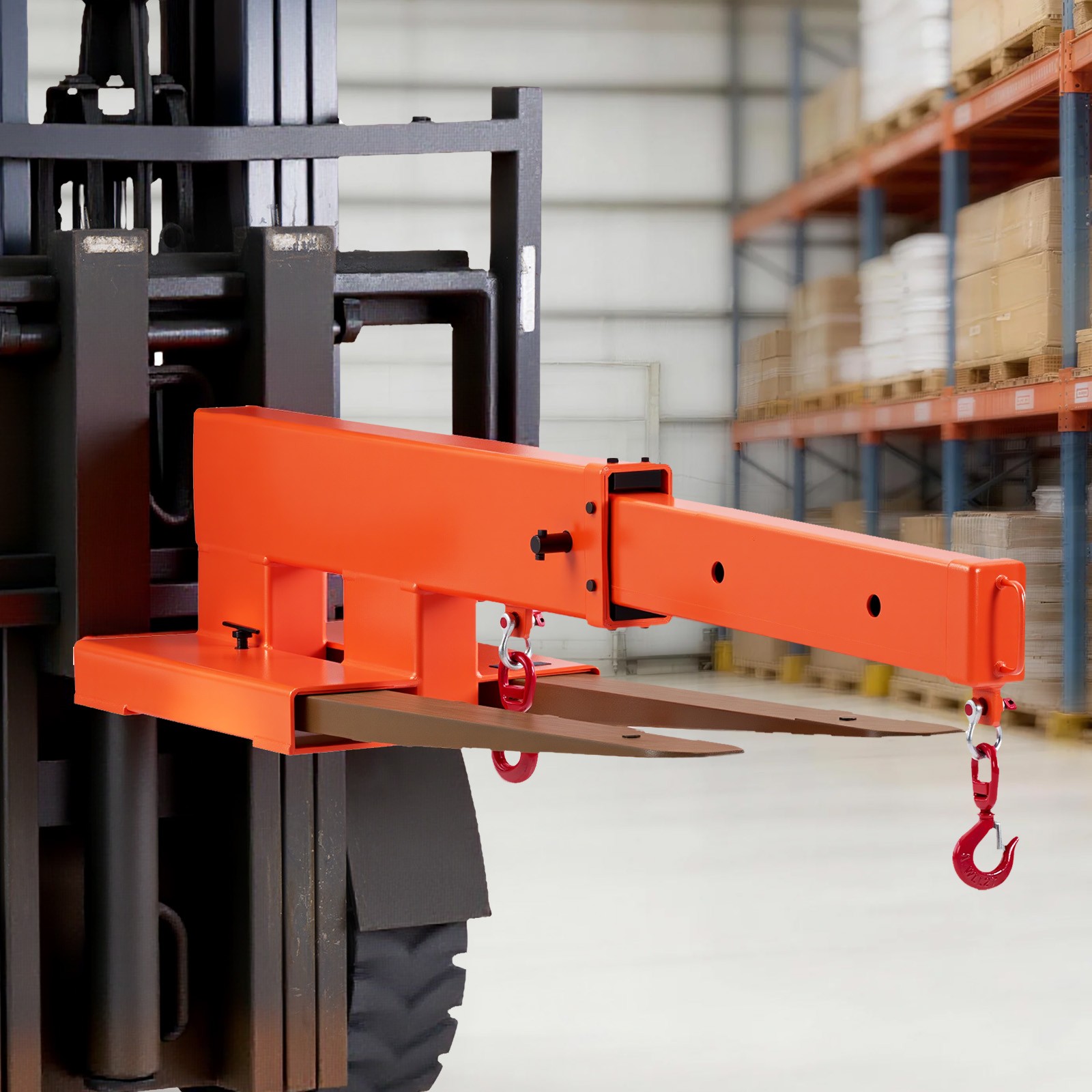 VEVOR Forklift Jib Boom Crane Adjustable Hoist Forklift Mobile Crane 5500 lbs