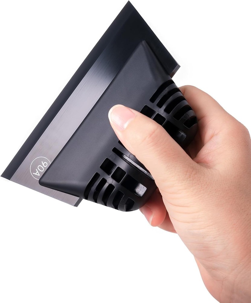 FOSHIO Black Small Squeegee, Non-Slip Handle Rubber PPF Squeegee for