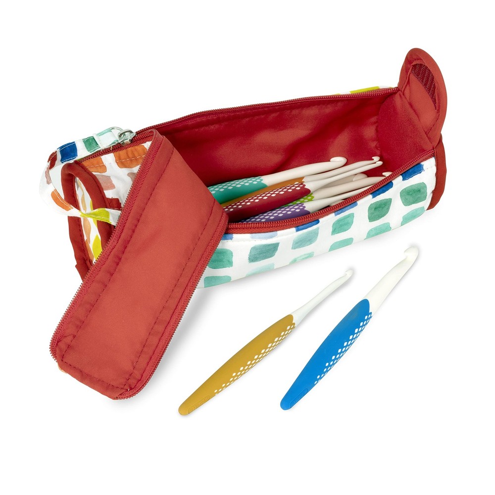 Roll & Organizer Rainbow Specks Crochet Hook Storage Case