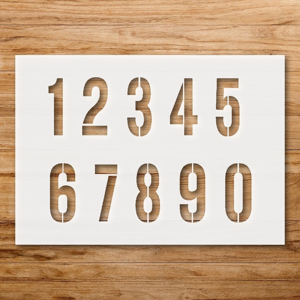 Numerals 0 - 9 Typography Wall Art Reusable Stencil - StencilAir