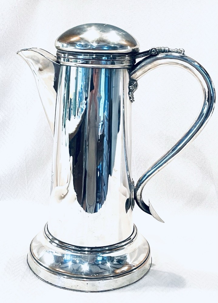 IMPRESSIVE VICTORIAN SILVER PLATED LARGE ECCLESIASTIC FLAGON.