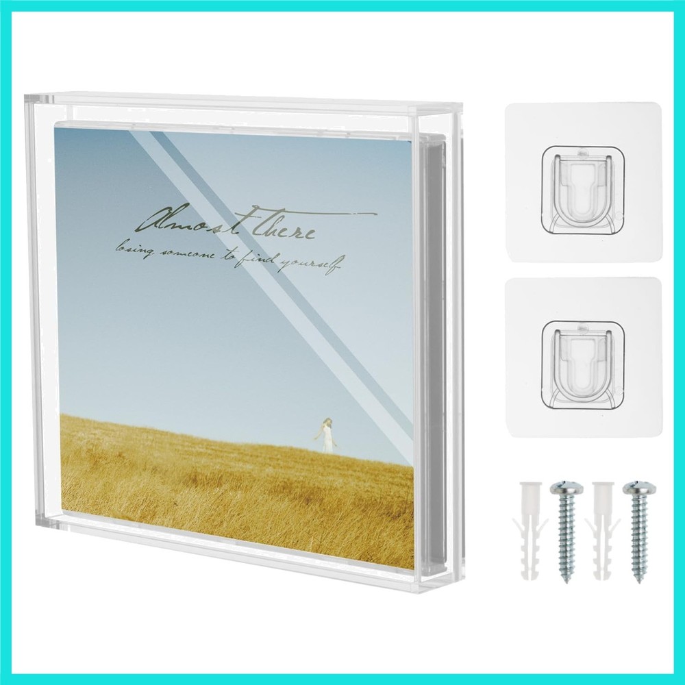 CD Frame Display Case, Acrylic CD Display Box Clear Wall Mount Display Shelf ...
