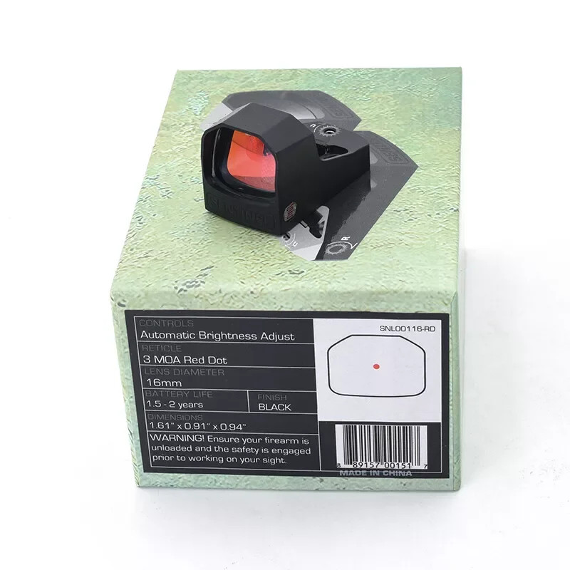 Sentinel 1x16mm 3MOA Micro Reflex Green/Red DOT Sight SNL00116 RMSc Footprint