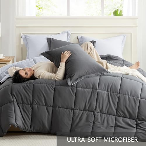 Size Comforter Set Grey, Comforters Size Bed Sets, King 01-gray/Light Grey