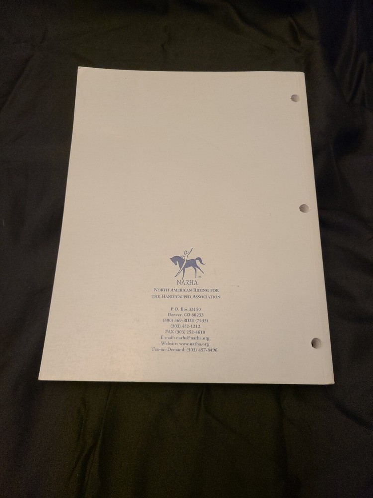 1991 NARHA The Complete Riding Program for Therapeutic Horses Therapy Lessons