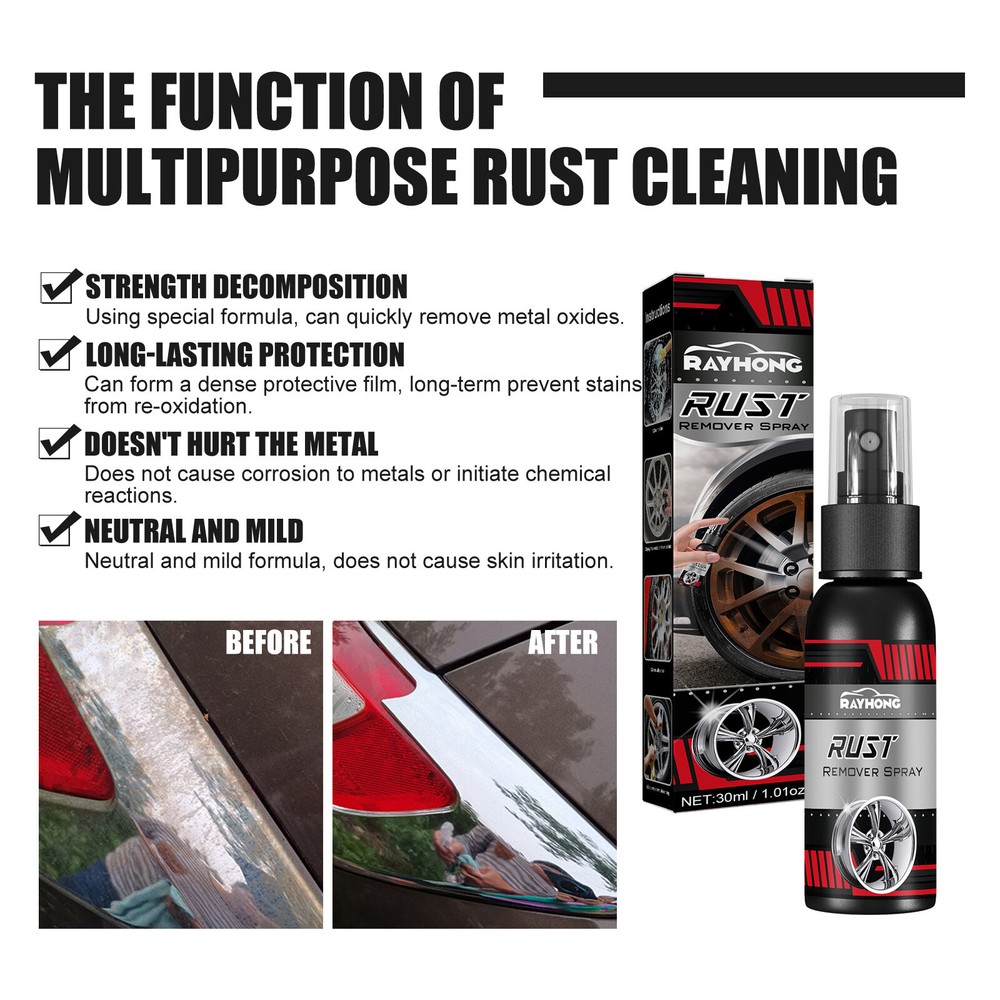 Multi-Purpose Car Rust Remover Inhibitor Maintenance Derusting Spray Cleaning US
