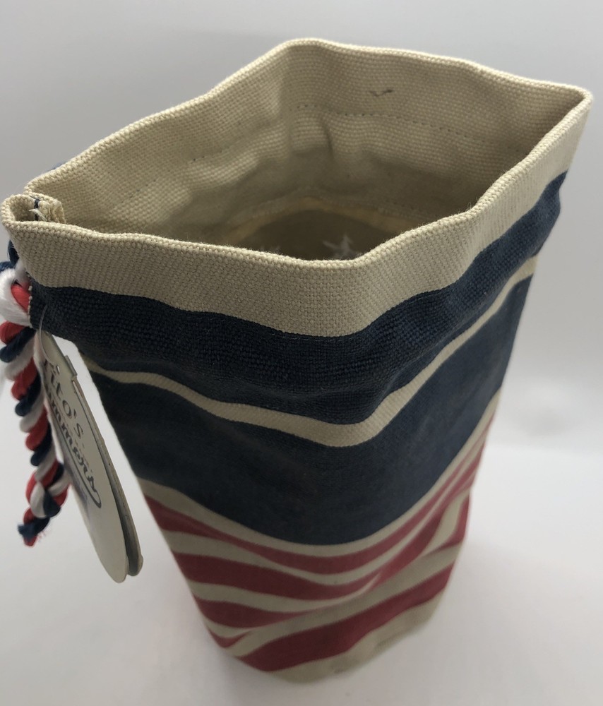 Tito's Vodka Canvas Drawstring Red, White, & Blue Bottle Bag