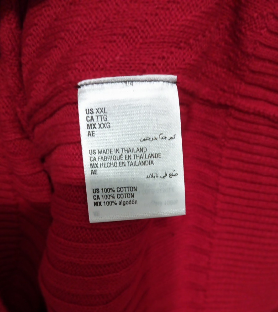 INC International Concepts Sweater Men 2XL Cut Ruby Red Crewneck Pullover