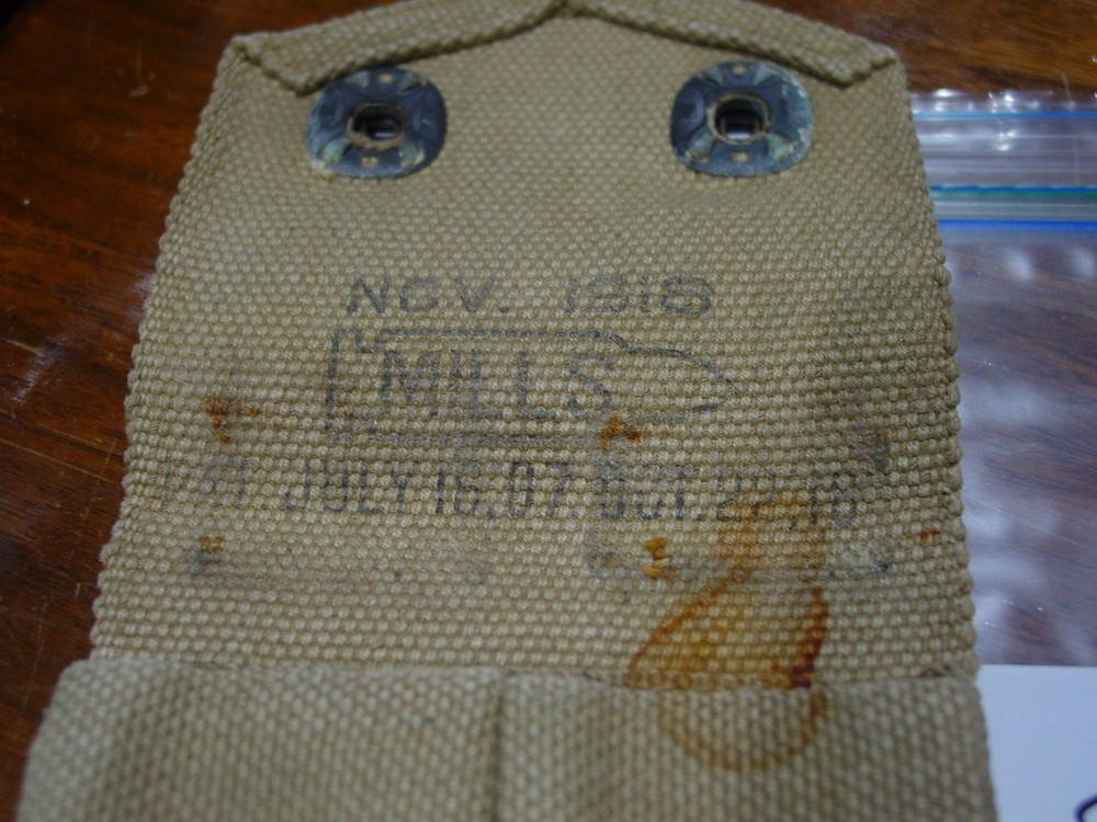 Original WWI Mills 1911 Magazine Pouch Dated 1918 DD