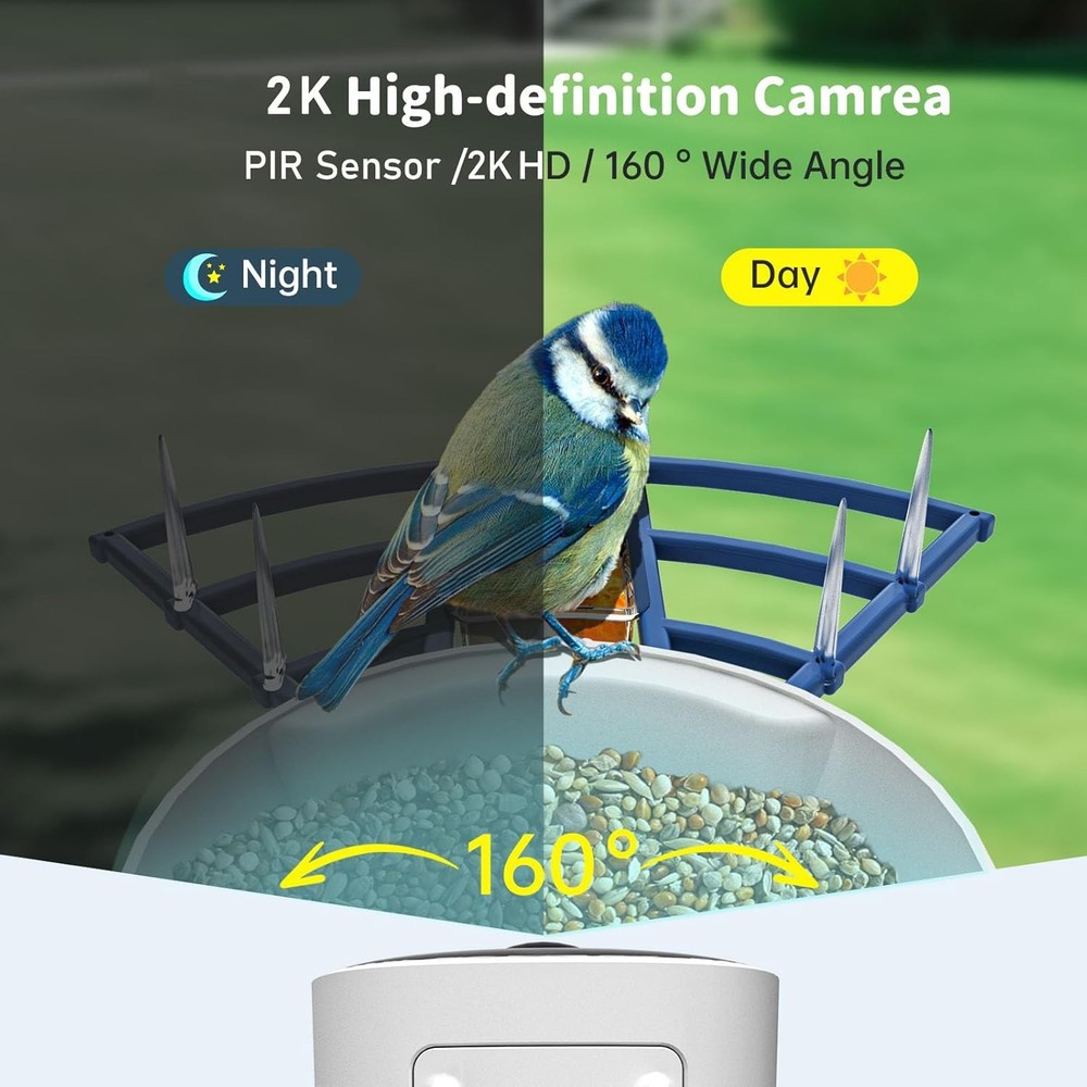 Smart Bird Feeder with Camera Solar Powered & AI Bi rd Identification
