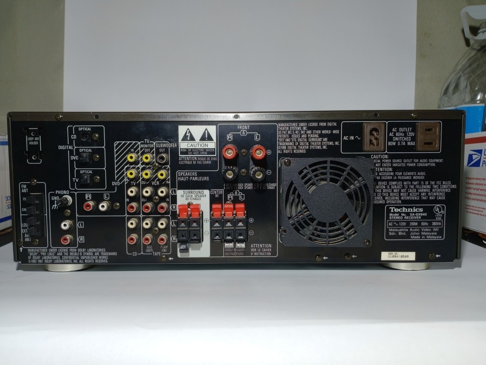 Technics SA-DX940 AV Receiver & Remote Control Bundle 5.1 Dolby DTS