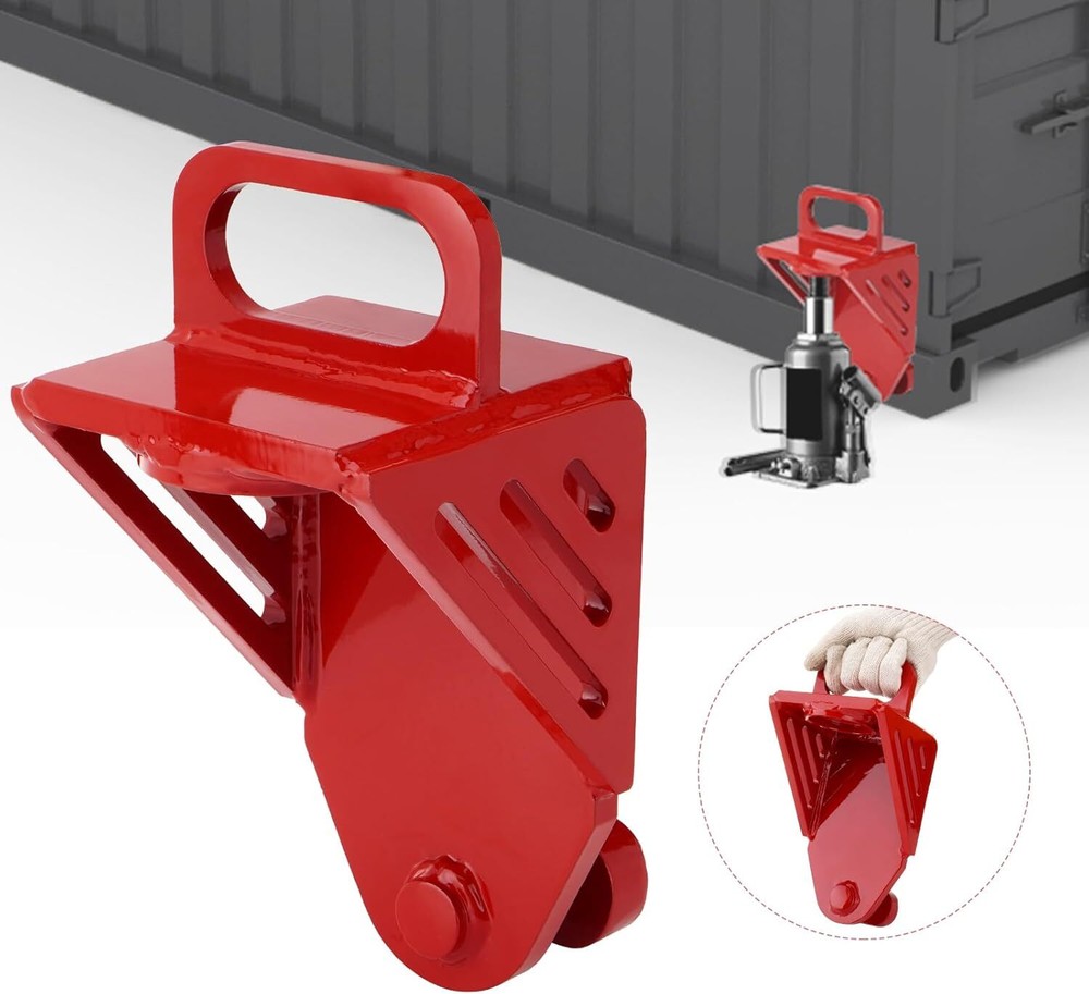 Shipping Container Jack Lug, with Handle, Red Jack Leveling Attachment 74000 LBS