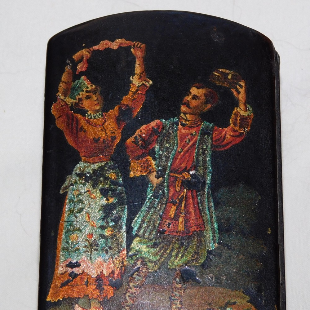 Two Antique Papier Mache Snuff Boxes