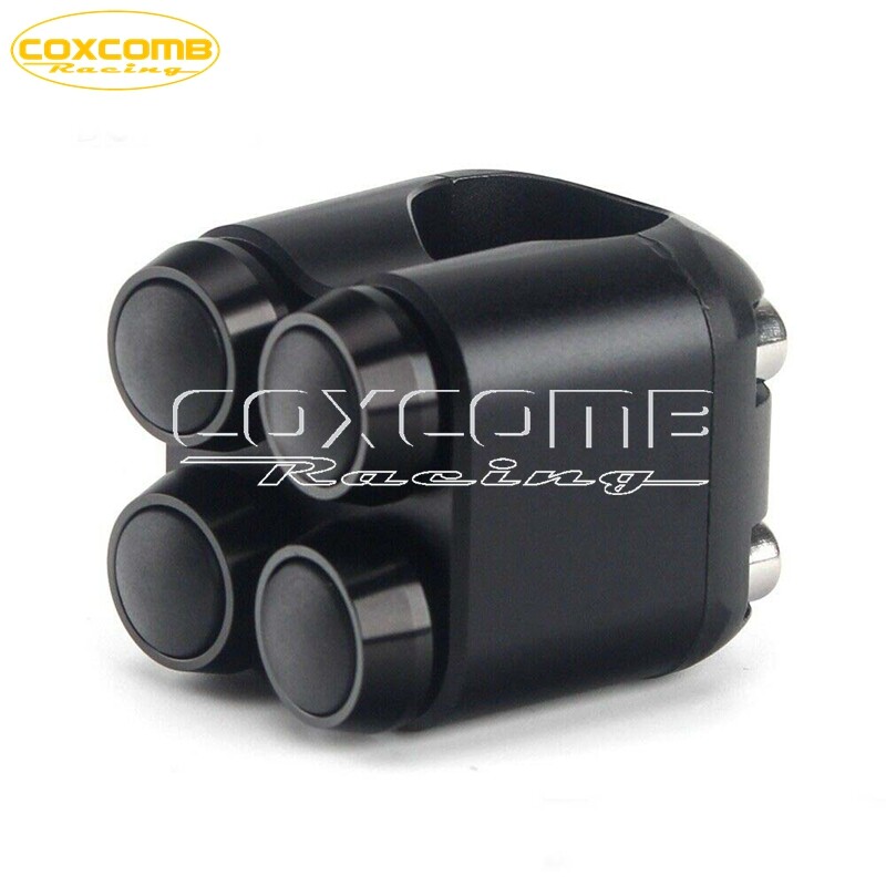 7/8" Motorcycle Handlebar 4-Button Control Switch Latch Momentary for Cafe Racer