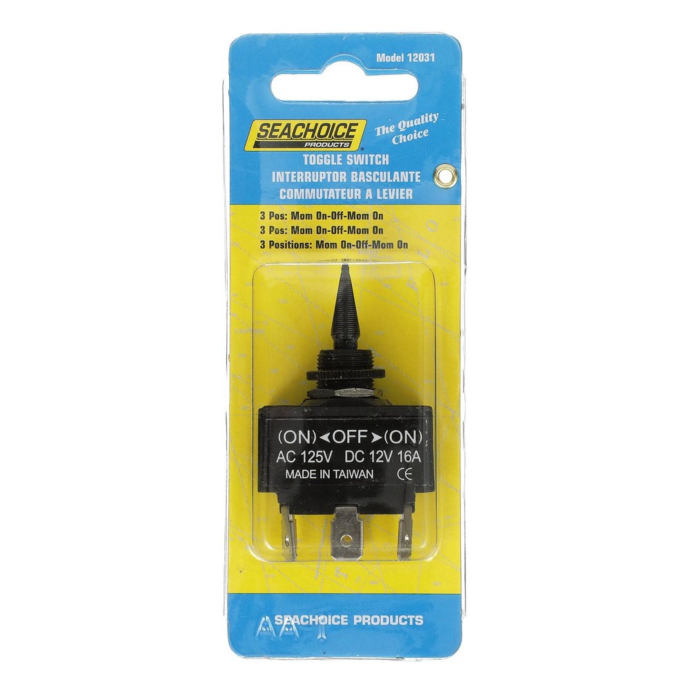 Seachoice 12031 3-Position Toggle Switch, Momentary On/Off/Momentary On