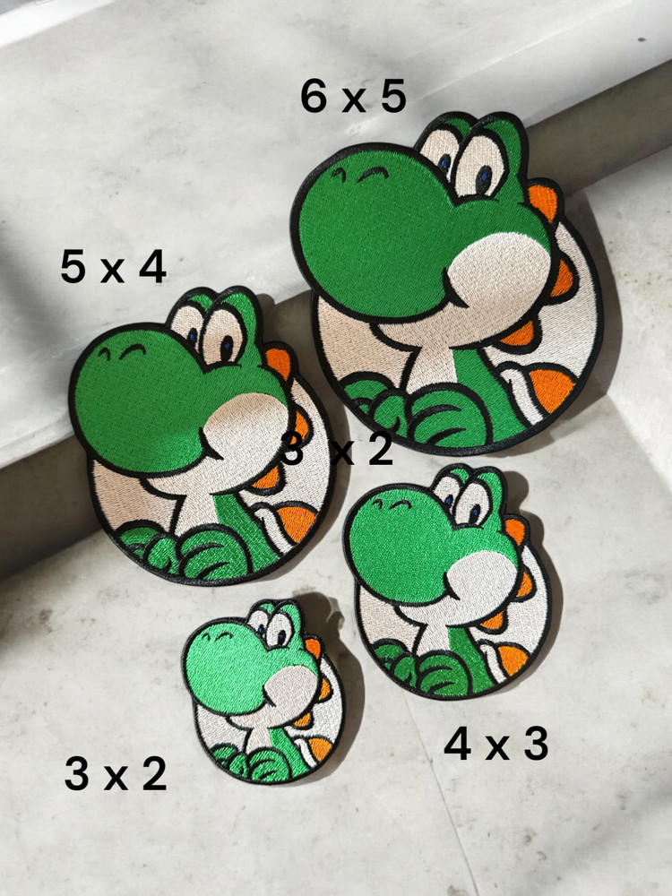 Yoshi Embroidery Patch multi sizes 3" - 6"