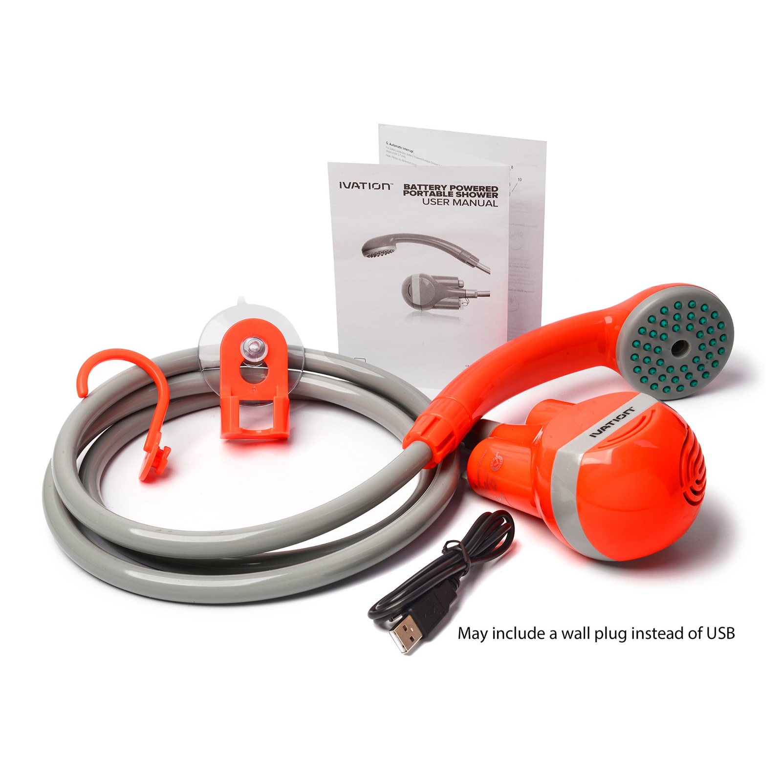 Ivation Battery Powered Handheld Portable Outdoor Camping Shower