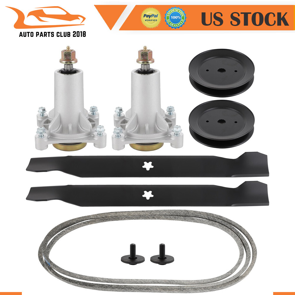 For 42" Craftsman Husqvarna Poulan Deck Rebuild Kit Belt Blades Spindles Pulleys