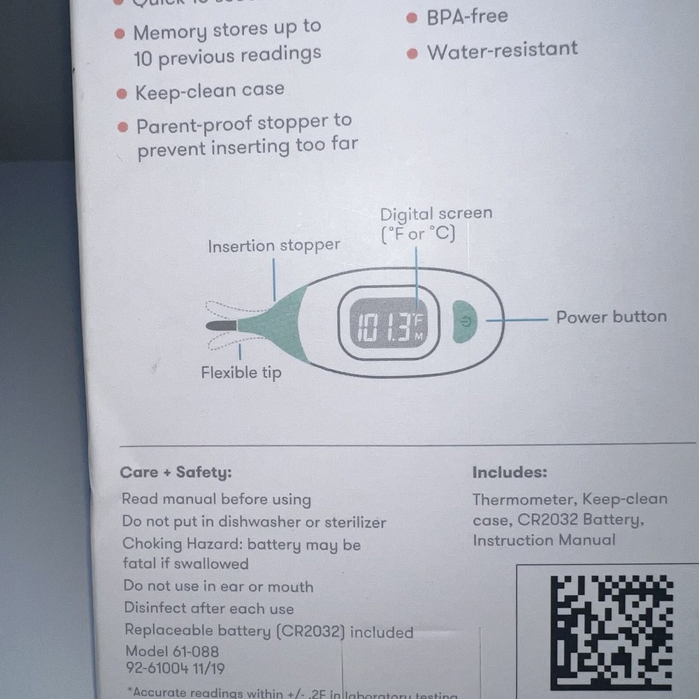 NEW Frida Baby Quick-Read Rectal Thermometer Backlit Display