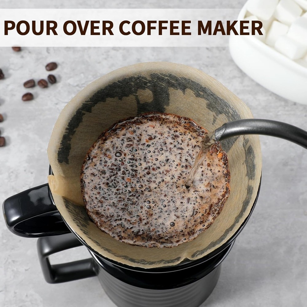 Ceramic Pour Over Coffee Maker Dripper with 3 Holes Flat Bottom
