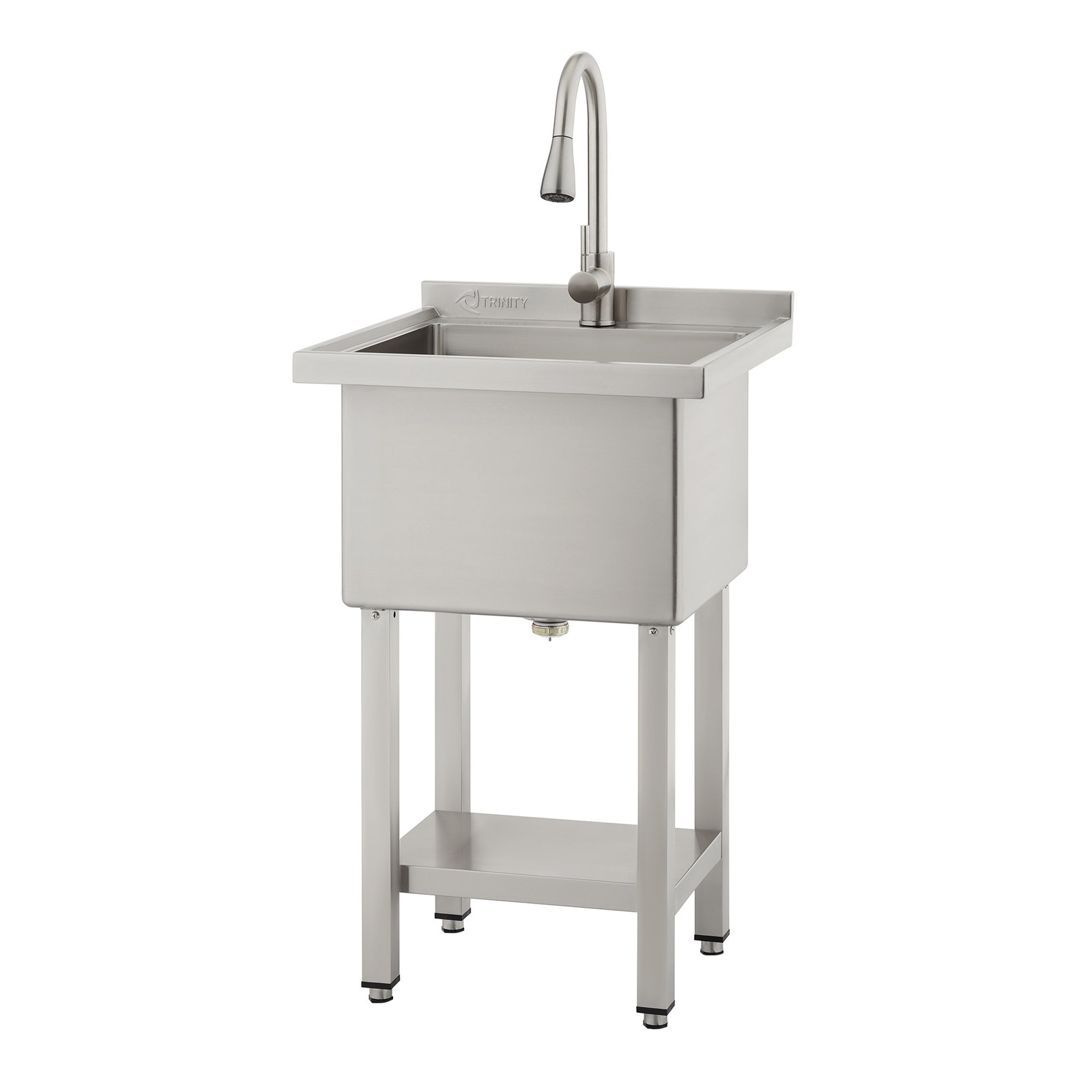 TRINITY 18” x 16” x 13” Stainless Steel Utility Sink with Pull-out Faucet, NEW