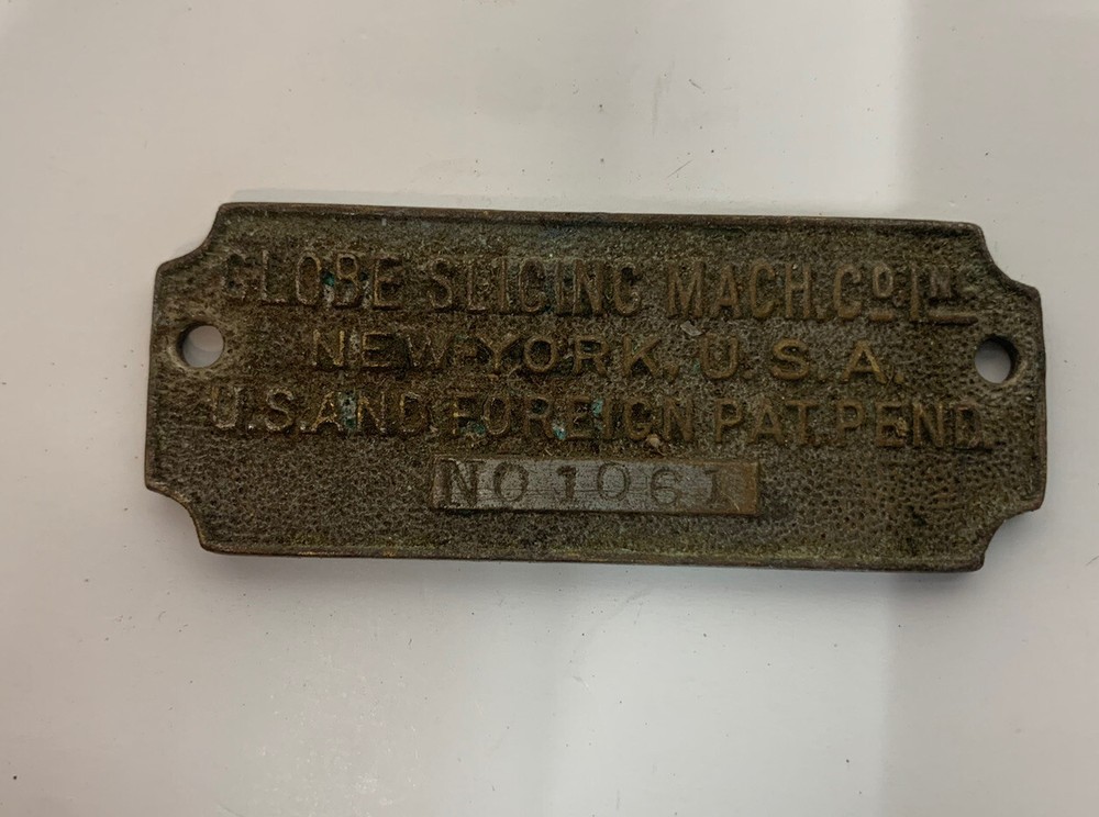 globe slicing machine plaque emblem Decal