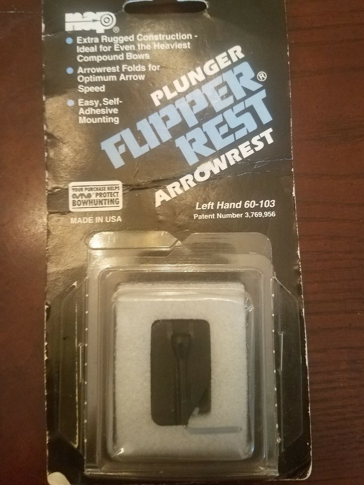 “FLIPPER REST" Folding Arrow Rest PAT. No. 3769956 
