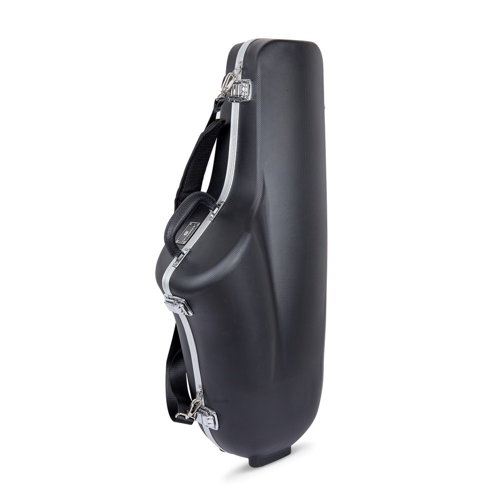Crossrock ABS Hard-shell Case for Tenor Saxophone-Single Shoulder Strap-Black