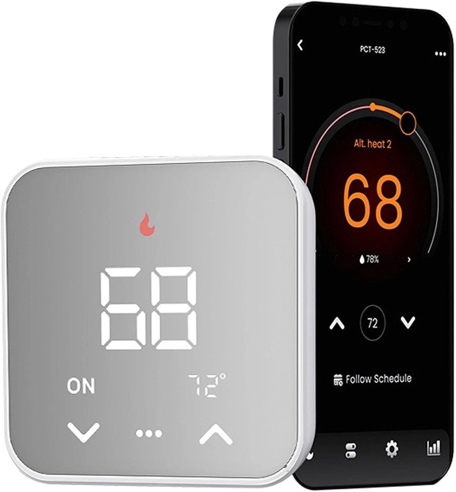 EdgeAnt Smart Thermostat C-Wire Required Programmable Alexa & Google - White