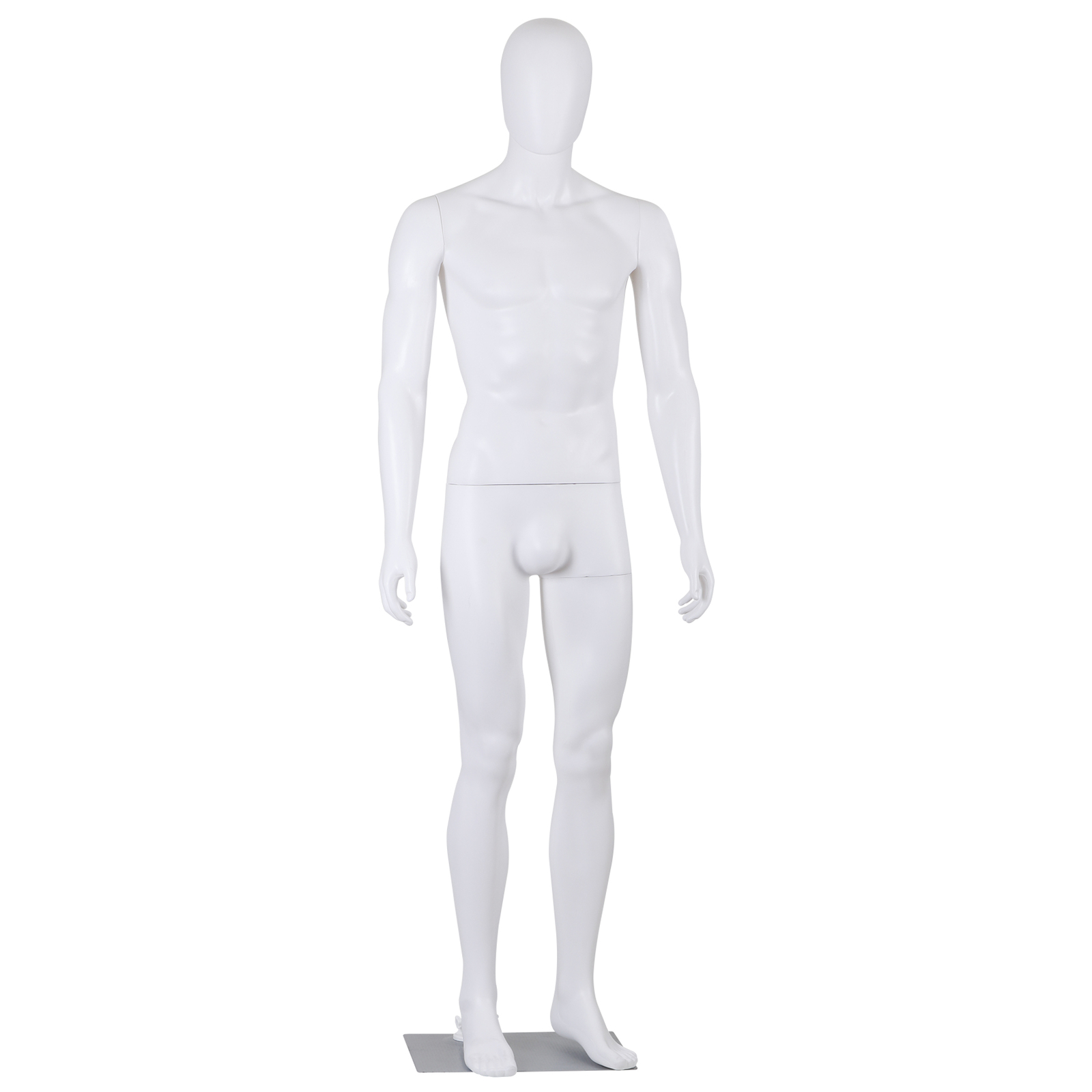 Male Mannequin Full Body Dress Form Adjustable 73Inch Realistic Detachable White