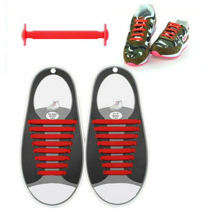 16-Pcs Elastic Silicone Shoe Laces Lazy No Tie Shoelaces For Men Women USA