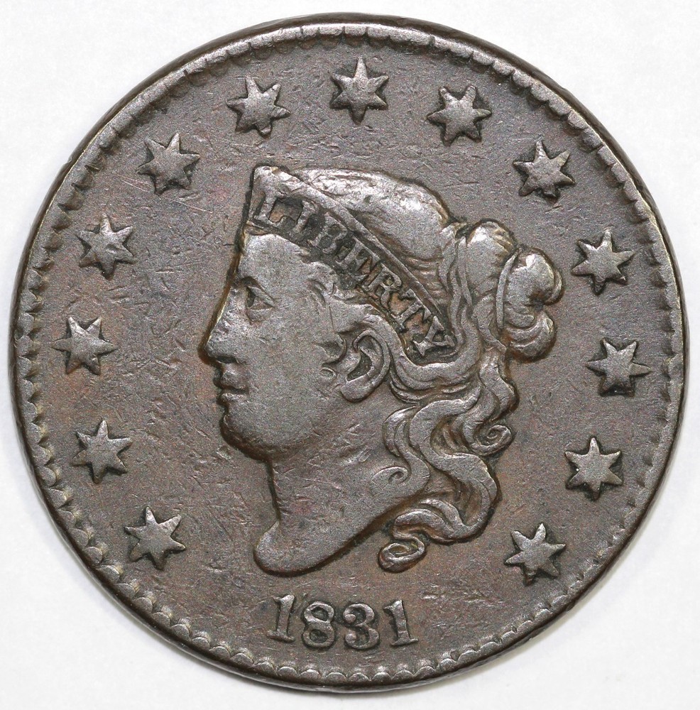 1831 1c Coronet or Matron Head Large Cent