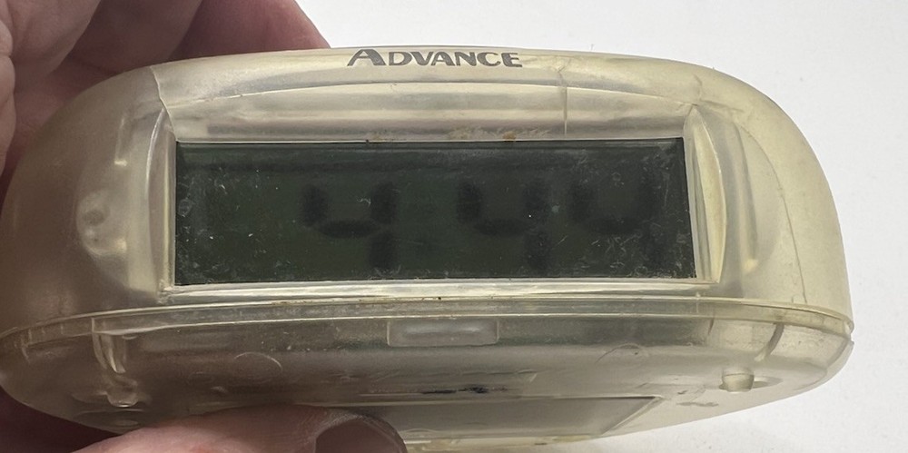 Vintage Advance Clear Plastic Prison Clock W/BATTERY