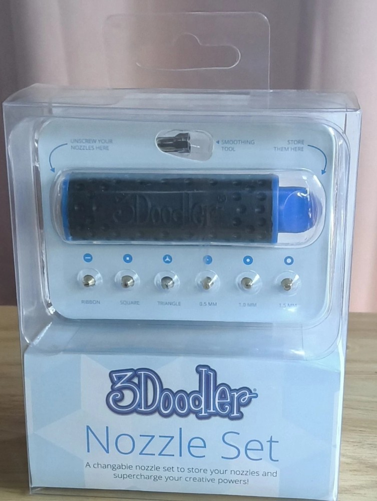 3Doodler Nozzle Set + Holder for Create & 2.0 – 6 Brass Tips & Smoothing Tool