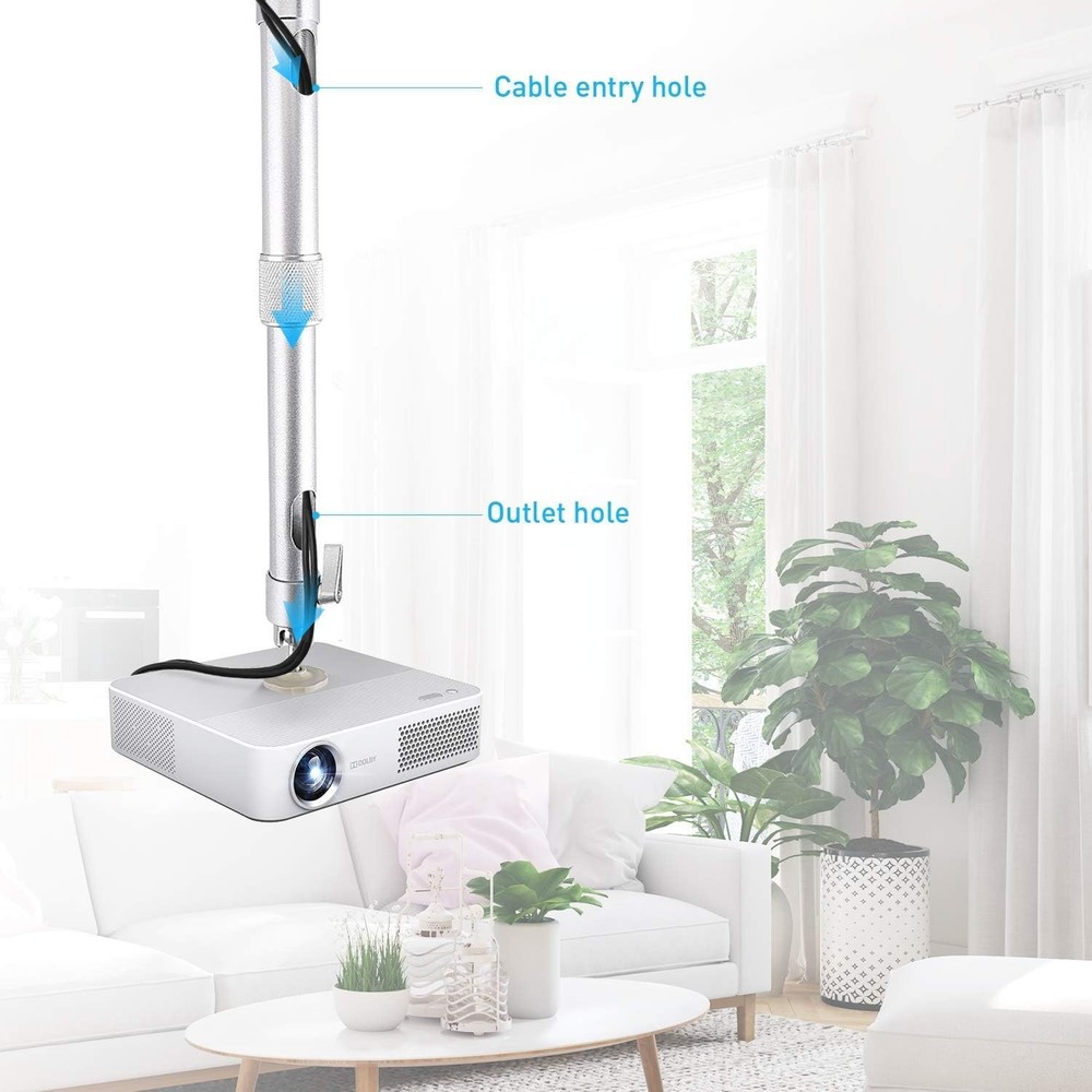 New Universal Projector Ceiling Mount in Silver with Extendable Length and 36...