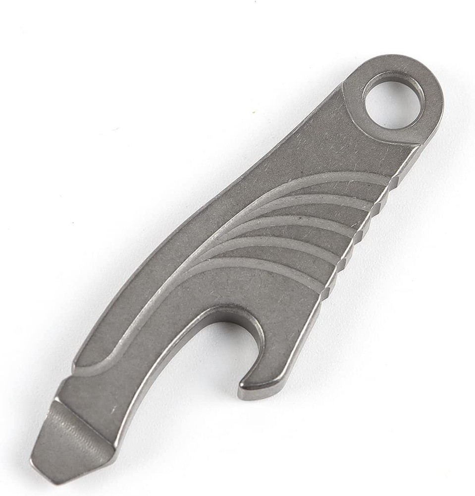 EDC Multi Tool Titanium Pry Bar with Bottle Opener Screwdriver Function (Grey)