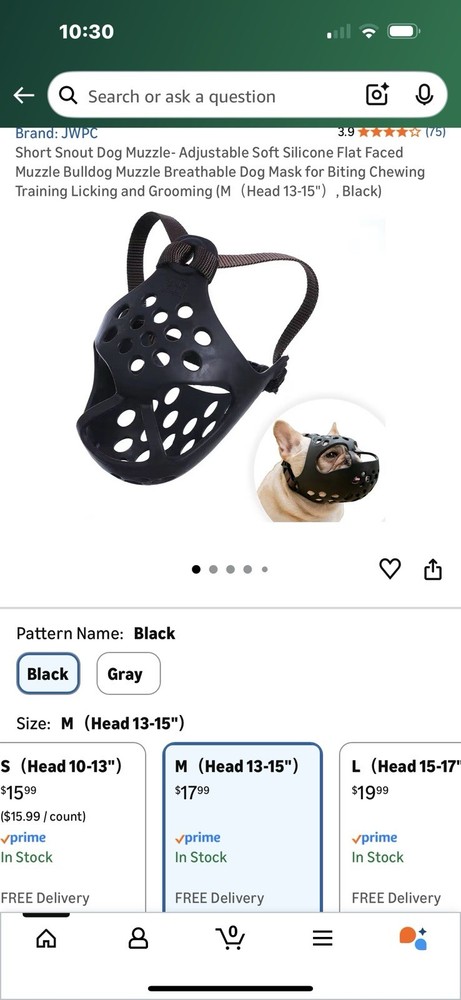 Silicone Muzzle for Short Snout Dogs Soft & Adjustable for Grooming