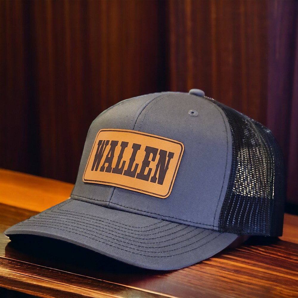 Morgan Wallen Leather Patch Hat, Trucker Hat, Snapback Hat, Richardson 112