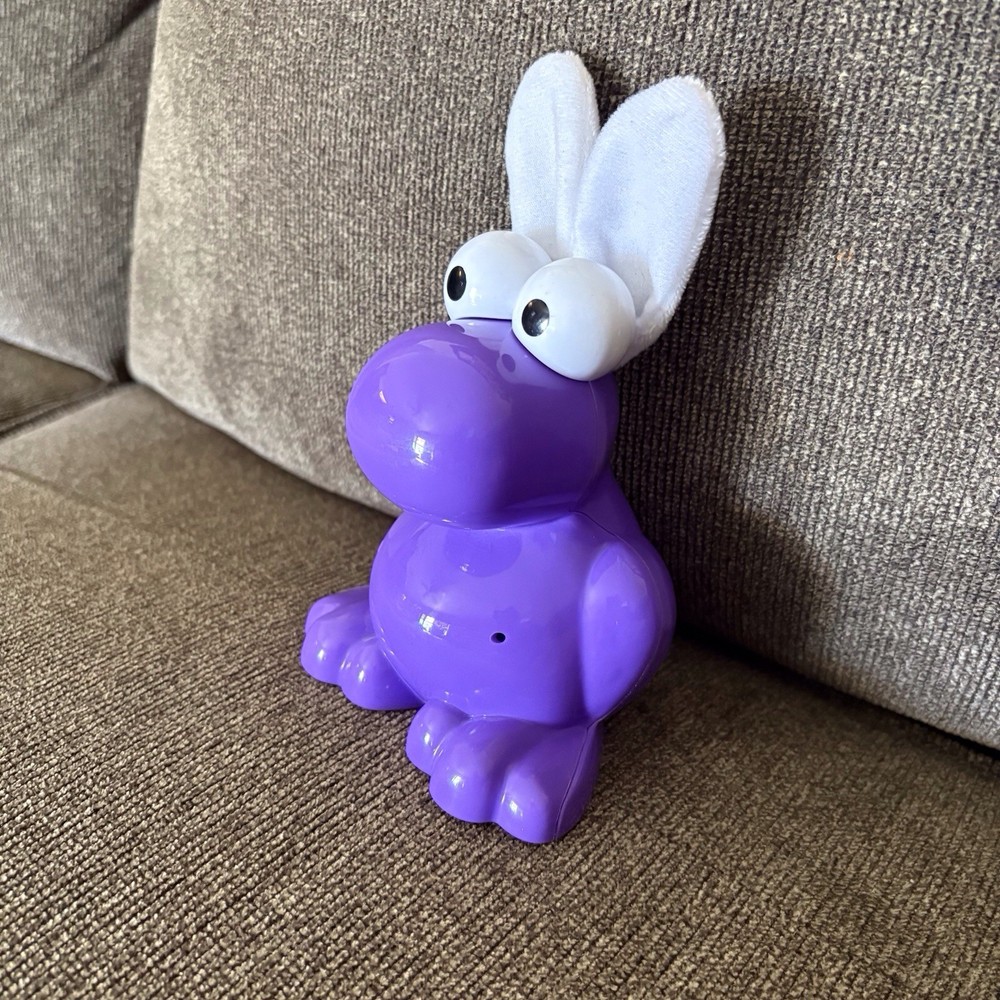 Big Nerds Purple Plastic Nerd Candy Container Easter Bunny Felt Ears Empty
